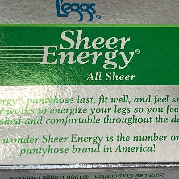 Leggs sheer energy off black QUEEN size pantyhose reinforced toe Mexico made - Picture 4 of 5